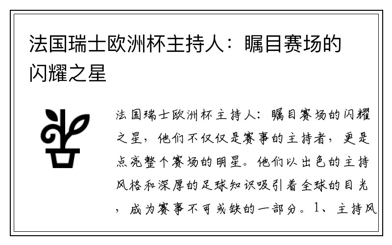 法国瑞士欧洲杯主持人：瞩目赛场的闪耀之星